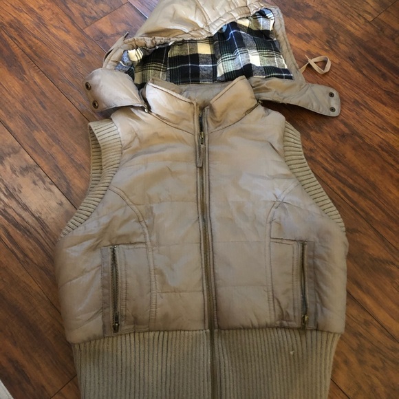 NWT Free People puffer plaid fur boho vest jacket - Picture 1 of 4